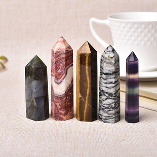 推荐30 Color Natural Stones Crystal Point Wand Amethyst Rose