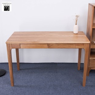新品北欧实木g书桌现代简约书房组合家具白橡木书桌书柜家用办公