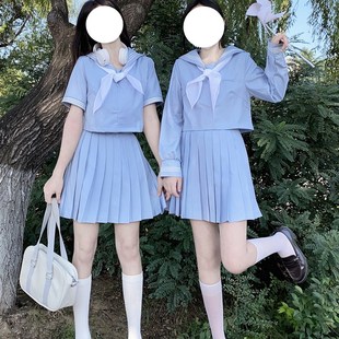 厂家【现货】小水水手服夏服jk制服原创水三本蓝色校供感学院