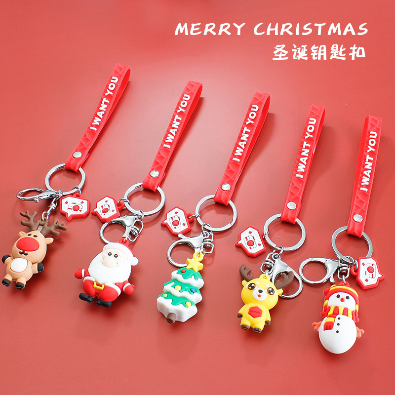 推荐Christmas day decoration series key chain Santa Claus Sn