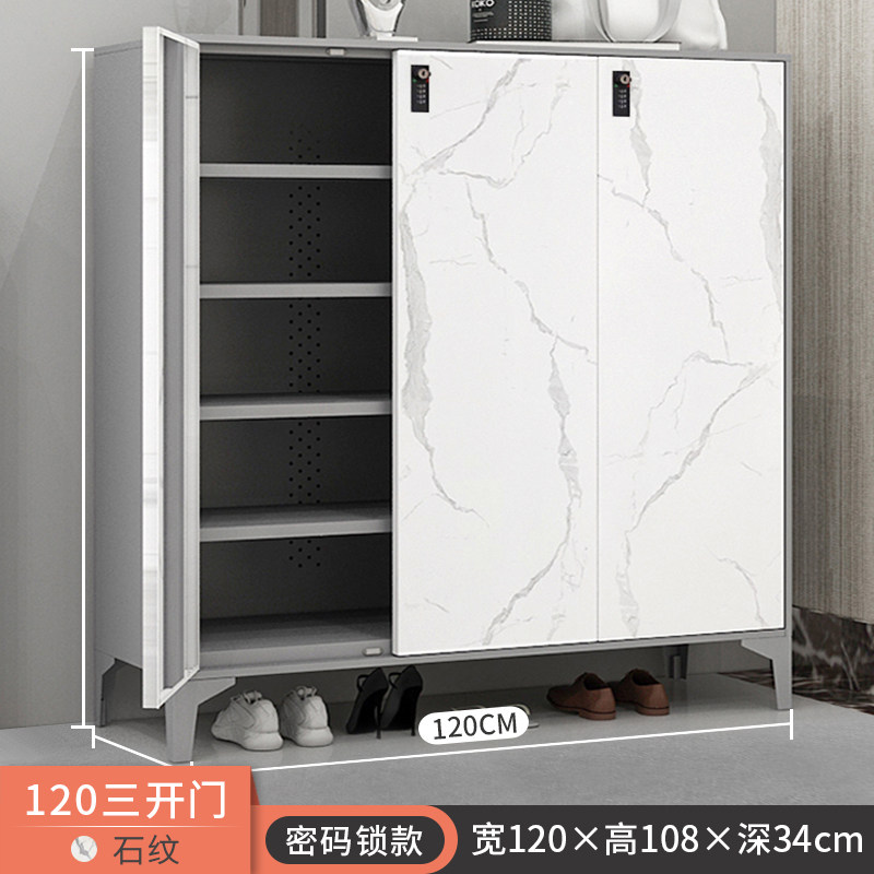 新品金属带锁玄关柜家用门口入z户门鞋柜阳台柜矮柜大容量储物柜门厅