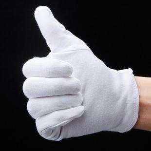 极速儿童新款白色纯棉防滑作业棉手套礼仪学生手工司机劳保手套