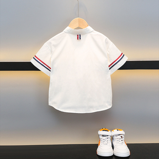 男童白衬衫短袖儿童2o023夏季新款宝宝薄款上衣小童夏款衬衣外套