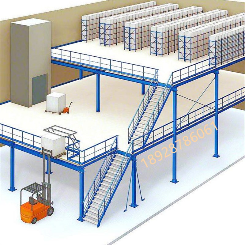 阁楼货架平台仓储库房办公车间隔层组装可拆卸二层钢结构搭建定制