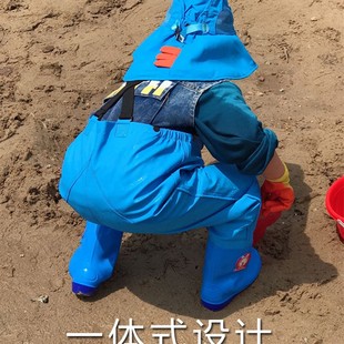 速发。儿童赶海服透气夏季海边赶海衣服捉鱼水衣连身钓鱼裤装备下