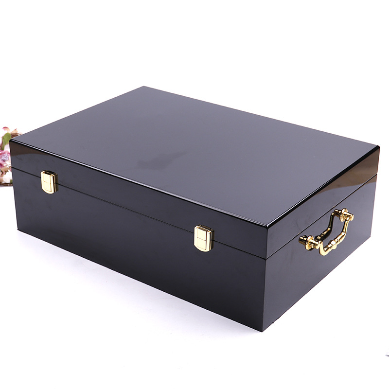 新品小众设计感厂家喷漆木制手提式红酒盒工艺盒首饰收纳外包装盒