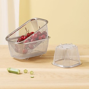 不锈钢沥水d篮厨房方形洗菜盆水槽架筛子客厅家用水果篮收纳筐