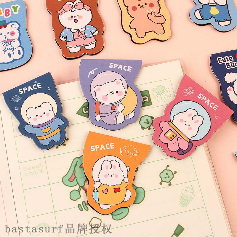 速发Creative cartoon magnetic bookmark paper students read b