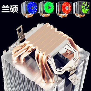 6铜管CPU散热器超静音I5台式机6热管cpu风扇1366AMD1150大双塔775