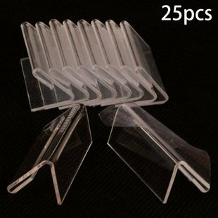 推荐25PCS Tag Stand Acrylic Transparent L-Shaped Price Tag S