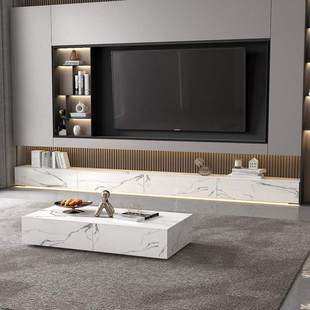 2021年新款岩板轻奢客厅电视柜茶几组合卧室小户型现代简约地台