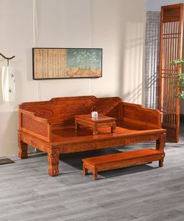 定制新品罗汉床新中式实木客厅仿古z禅意现代箱体茶桌椅组合沙发