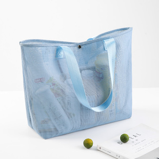 时尚透明网纱购物袋大容量手提袋子外出便携布袋子环保袋买菜包女