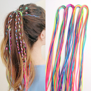 编发绳儿童编头发的彩绳脏脏辫头饰彩色丝带发带头绳子发绳女发饰