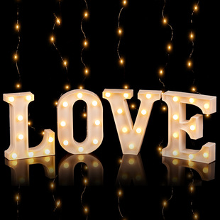 字母灯led蜡烛花朵装饰灯饰氛围摆件生日快乐求婚布置道具装饰