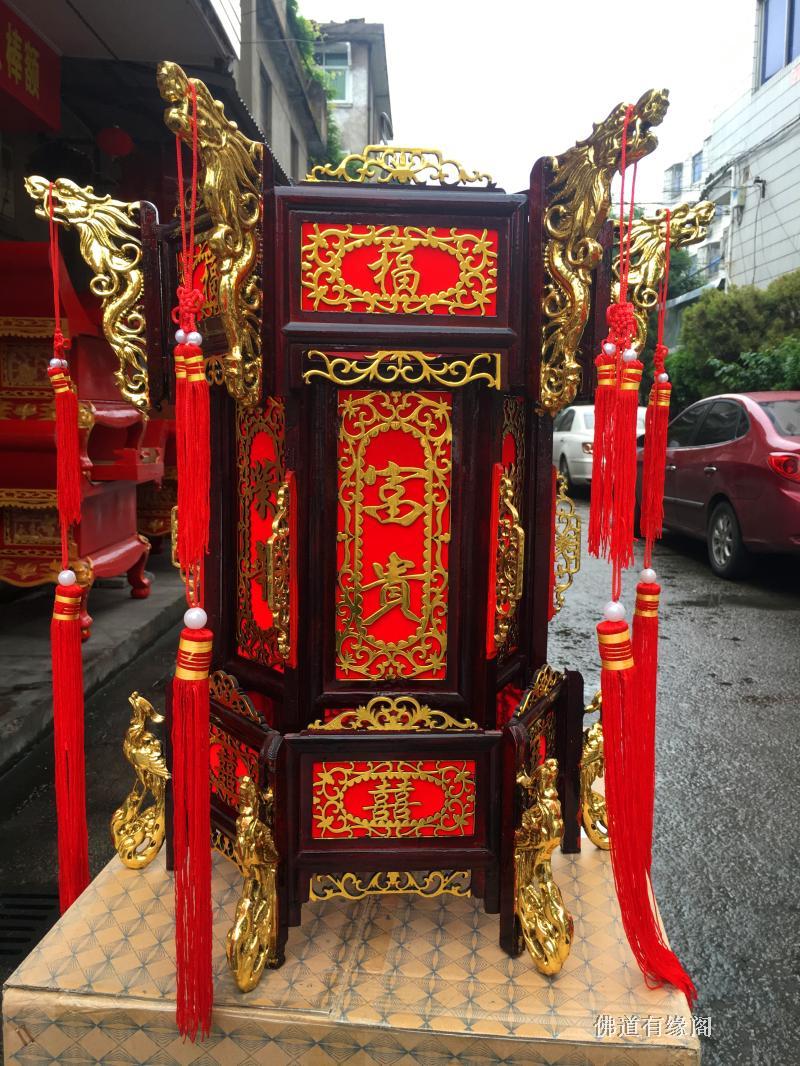 新品中式宫灯灯笼实木仿古灯笼六角宫灯寺庙琉璃灯户外婚庆吊灯复