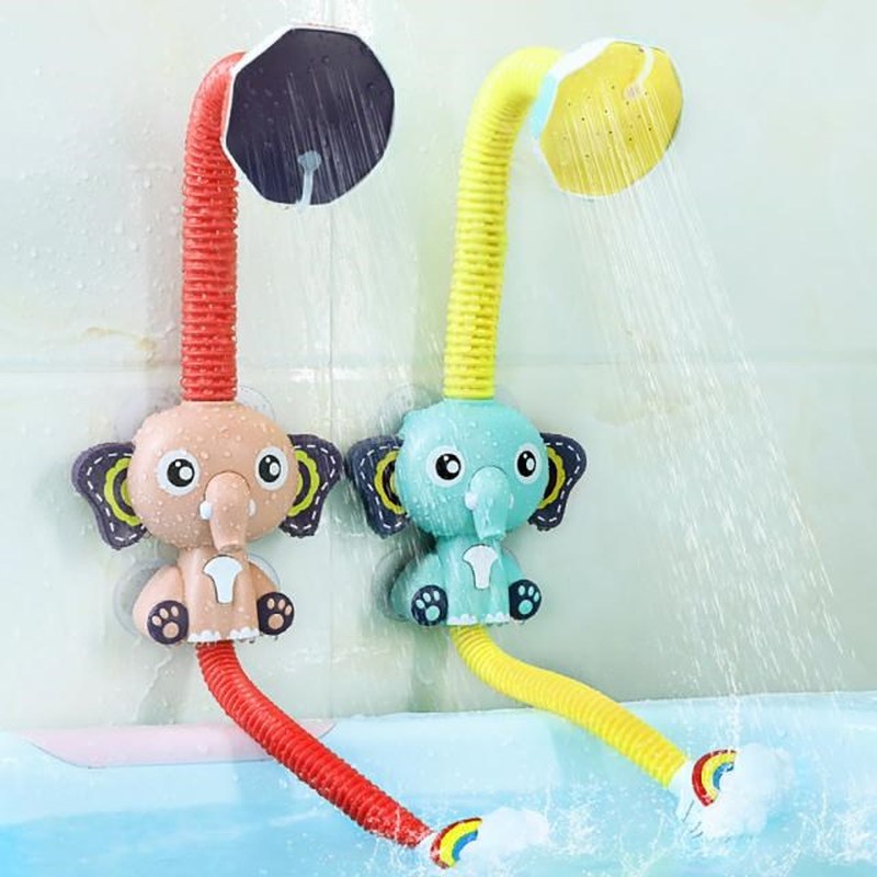 Suction Cup Baby Shower Head Electric Elephant Water Spr