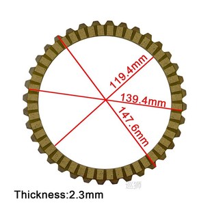 Motorcycle 8pcs Green / Yellow Clutch Friction Plate For Har