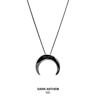 DARK ANTHEM重音弦月欧美中性925银男女款项链黑金冷淡风原创设计