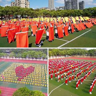 运动会入场创意道具演出双面旗手持物开幕式儿童小学生表演旗手拿