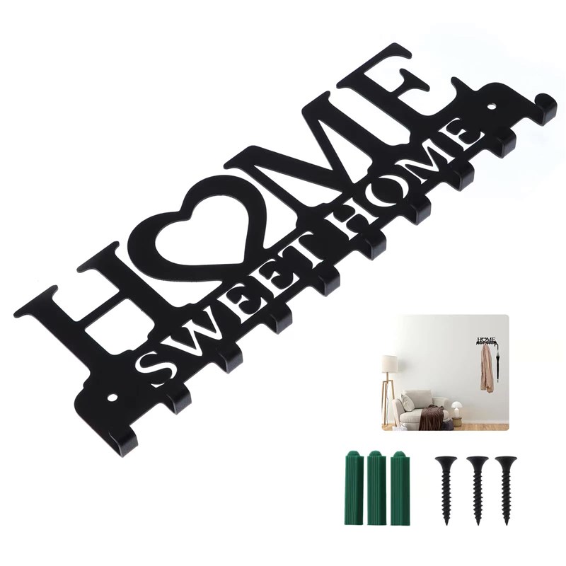 极速Wall Mount Key Holder For Sweet Home Decorative 10 Hooks