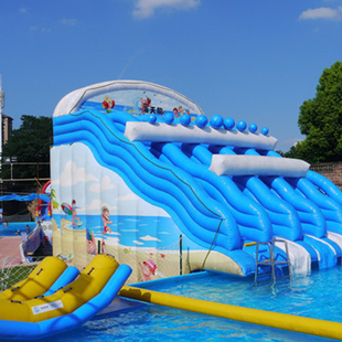 推荐大型儿童水上游乐园充气大闯关设备移动夏季成人滑梯支架水池