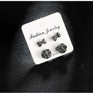 速发Korean Earrings Faion Jewelry Crystal Ball Earrings For