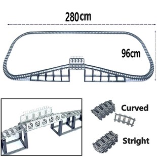 速发City Trains Train Track Rail Bricks Model  Toy Soft Trac