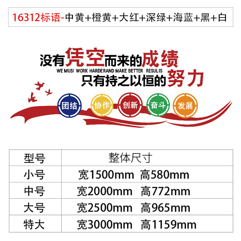 企业文化墙办公室氛围布置墙面装饰团队励志公司背景形象墙贴标语