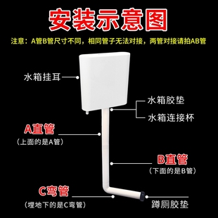 速发蹲便器冲水箱排水管直管弯管加厚通用型50mm蹲坑配件卫生间家