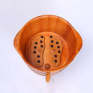 定制泡脚桶橡木自动加热足浴盆恒温电动家用木盆按摩洗脚桶实木洗