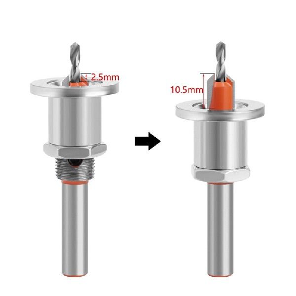 5Pc 8Mm Install The Step Drill HSS-Shank Countersink