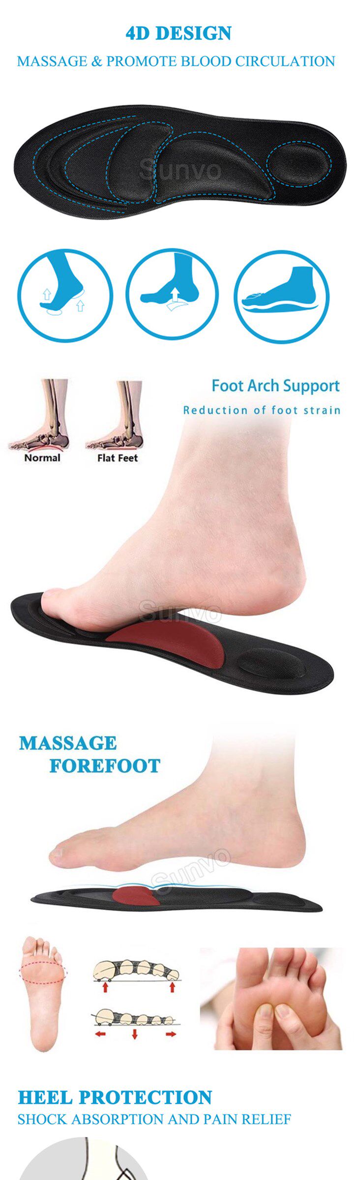 Нето orthotic insoles flat feet arch support memory foam plantill OTHER