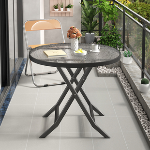 折叠桌子家用小户型玻璃餐桌简易饭桌圆桌方桌出租房阳台折叠茶桌