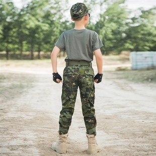 网红纯棉儿童迷彩服男女童套装特种兵战术正版高端户外拓展军训服