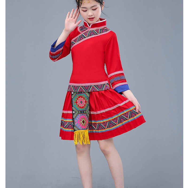 直销促销三月a三民族服装儿童广西壮族少数特色演出服男童女童舞
