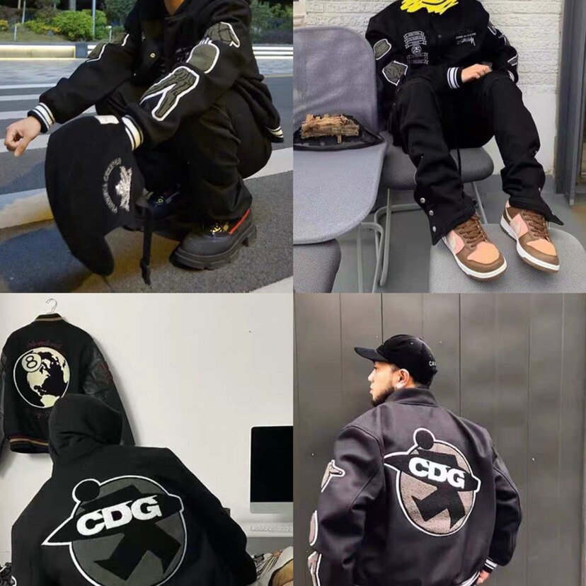 stussy&cdg40周年联名夹克款日系高街宽松风棒球服外套