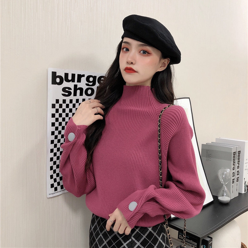 玫红色毛衣女洋气
