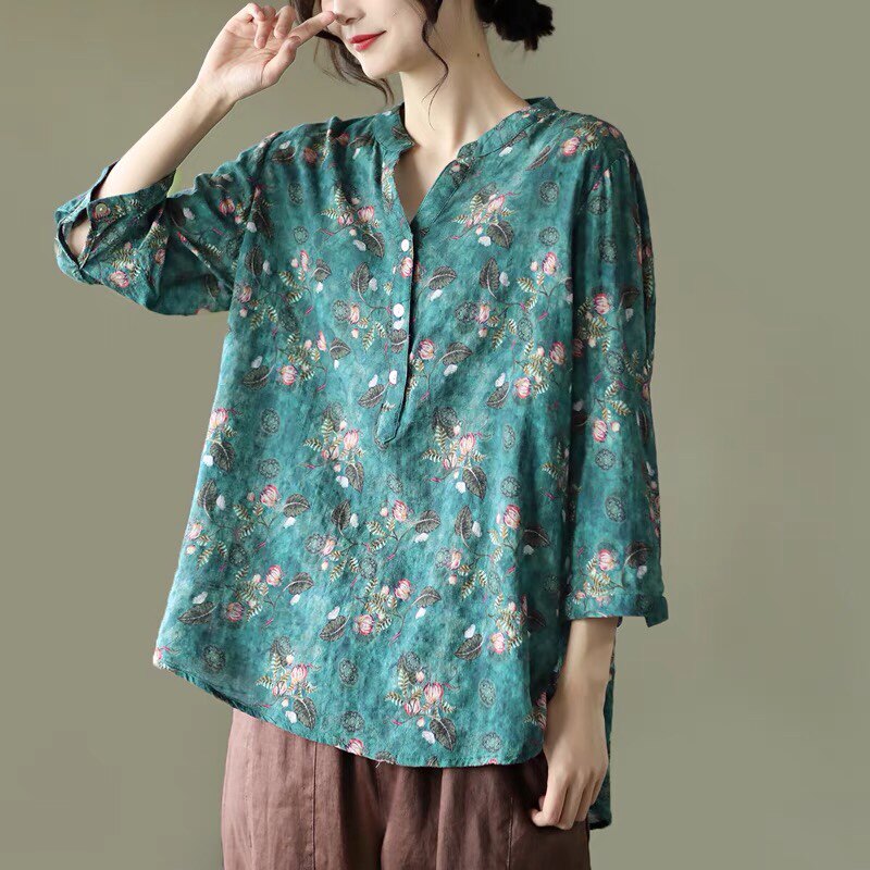 麻衣出品 棉麻女装批发零售的优惠券大全—园园美衣新款复古碎花棉麻