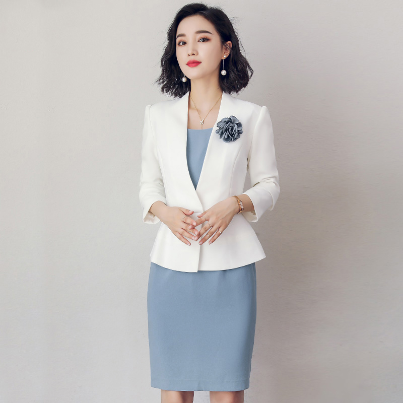 主持人正装女连衣裙ol职业装高端气质工作服播音艺考演讲比赛服装