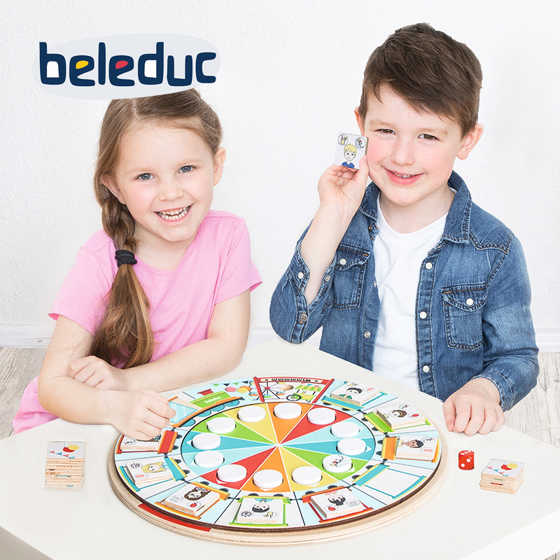 儿童桌面玩具亲子互动记忆力观察力22612德国beleduc旋转游乐场