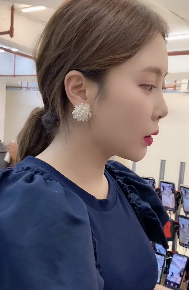 韩国时仁欧尼同款女神花珠珠耳钉仙气高级感百搭防过敏耳饰
