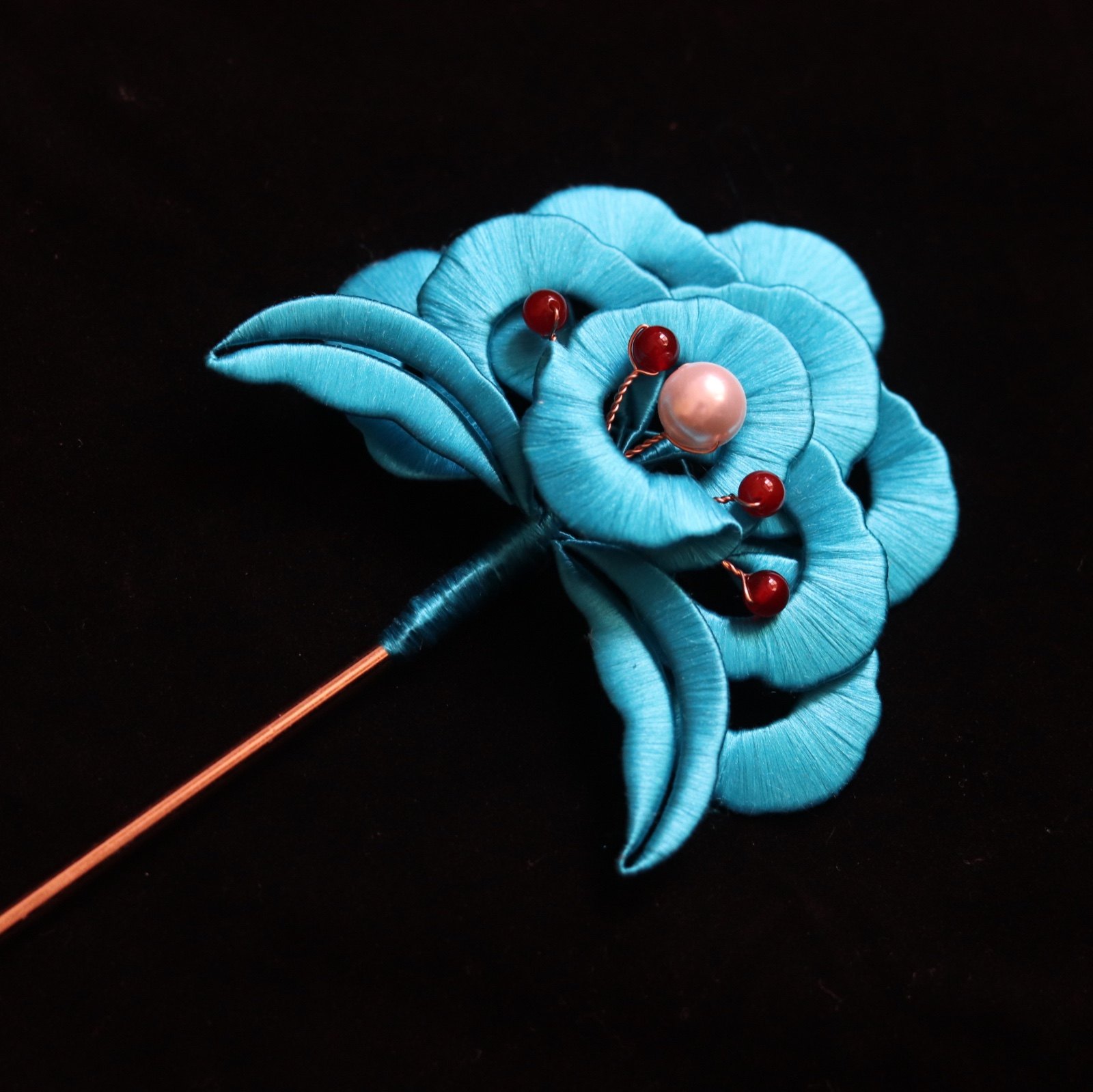 仿点翠缠花材料包蚕丝线diy手工自制簪子材料汉服发饰赠送教程