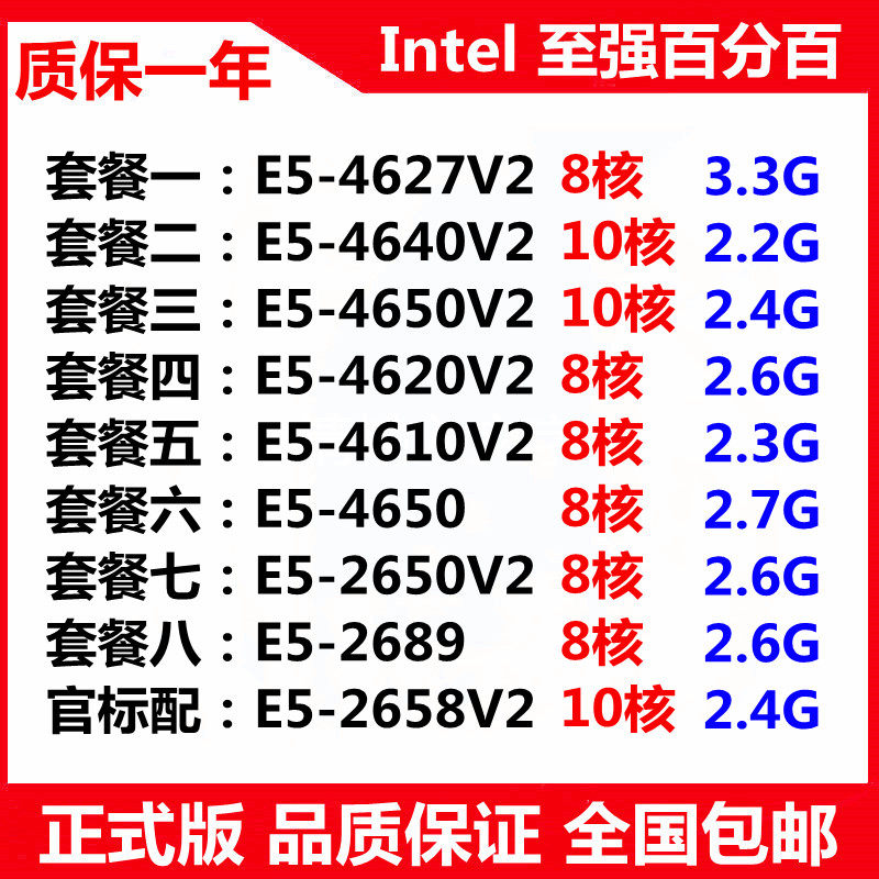 intel e5-4620v2 cpu 4627 4640v2 4650 2650v2 2658v2 2689 x79