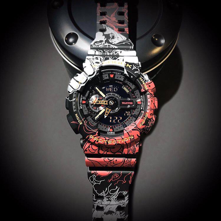 卡西欧g-shock海贼王路飞联名款限量款手表男ga-110jop-1a4