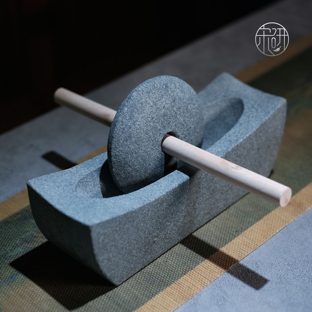 【茶碾】仿宋点茶青石碾药碾子 宋式十二先生金法曹研磨茶粉茶碾