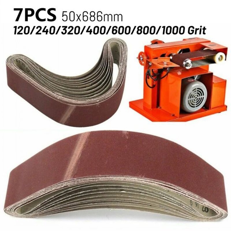 7PCS 50x686mm Sanding Belts120-1000 Grit Sandpaper Abrasive