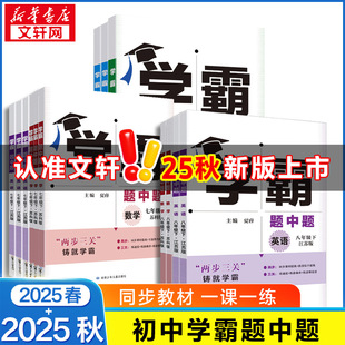 【新华文轩】2025秋新版学霸题中题数学英语物理化学七八九年级上下册学霸题中提七下人教苏教苏科北师同步练习课时作业本初一二三
