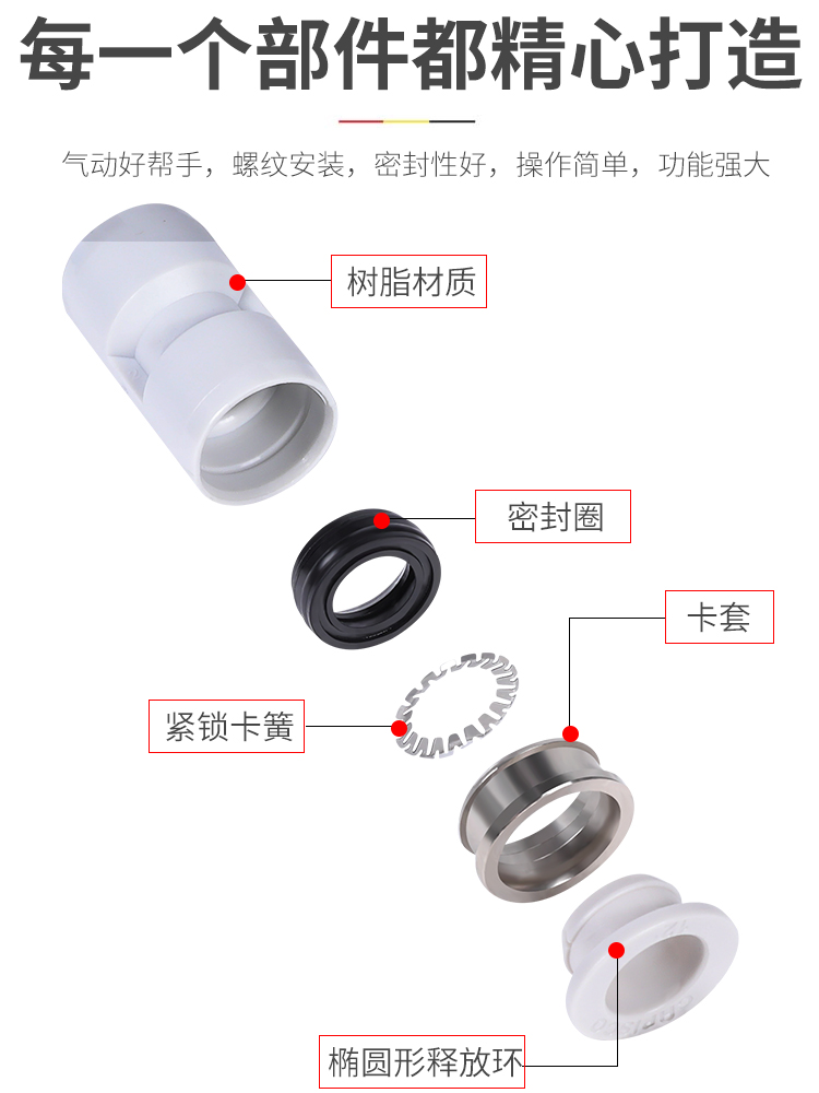 气管快速接头PZA十字四通PK五通白色6 8 10 12mm气动快插配件大全