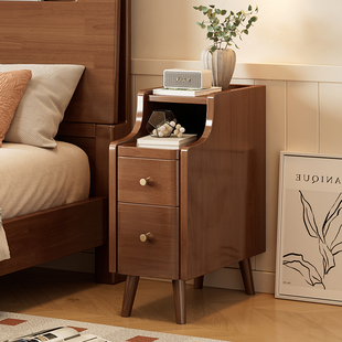 北欧实木床头柜现代简约卧室超窄床边柜简易床头收纳柜小型储物柜